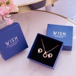 WISH004Set - Roman Circle Set เซ็ตสร้อยคอพร้อมต่างหูสไตล์มินิมอล สีเงิน