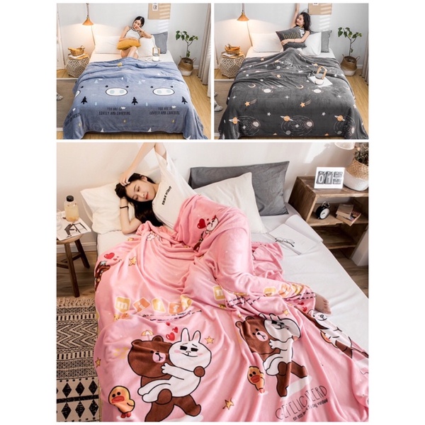 ถูกที่สุด พร้อมส่งด่วนเลยจ้า ผ้าห่มนาโน เนื้อนุ่มนิ่ม FleeceBlanket ลายน่ารัก