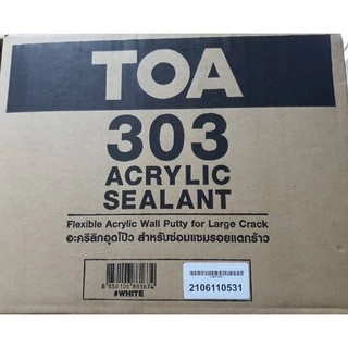 ยกลัง แด๊ป TOA 303 สีขาว เทา โอ๊ค น้ำตาล Lot ใหม่ล่าสุด ทาสีทับได้ ของแท้💯ราคาถูกสุด Acrylic sealant 280ml