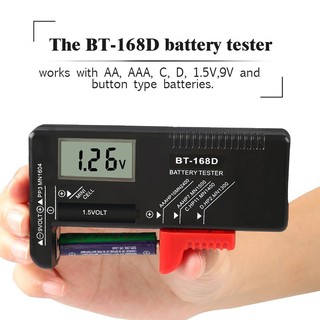 1pc BT-168D Digital Battery Capacitance Diagnostic Tool Battery Tester LCD Display Check AAA AA Button Cell Universal Tester BT-168D Portable Digital Battery Tester Volt Checker for 9V 1.5V Button Cell Rechargeable AAA AA C D Universal Battery Tester BT-1