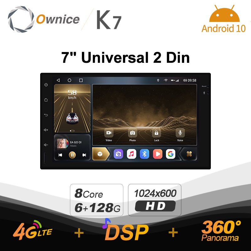Ownice K7 6G Ram 128G Rom Ownice Android 10.0 Car Radior Universal 2 Din for Nissan VW GPS Toyota 4G LTE auto radio 360