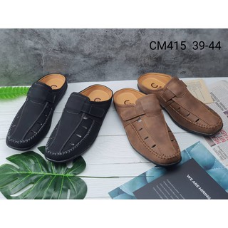 รองเท้าเปิดส้นผู้ชาย ลายคาด ข้างหน้า ยี่ห้อ CSB CM415 ไซส์ 39-44 มี 2 สี ดำ น้ำตาล ไซส์มาตรฐาน