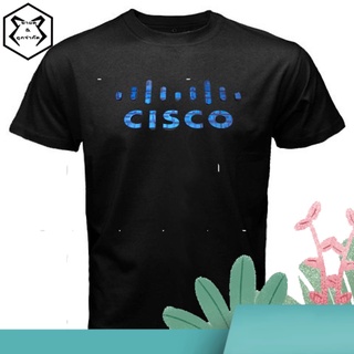 เสื้อยืด ผ้าฝ้าย 100% พิมพ์ลายโลโก้ Cisco สีดํา เหมาะกับของขวัญวันเกิด สไตล์สปอร์ต สําหรับผู้ชาย