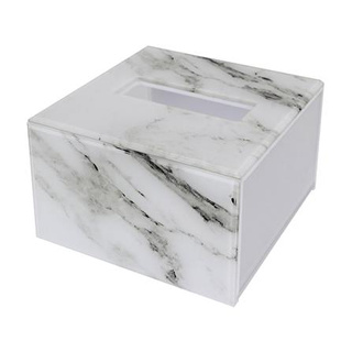 อุปกรณ์บนโต๊ะอาหาร กล่องทิชชูPOPUPอะคริลิก KECH MARBLE สีขาว