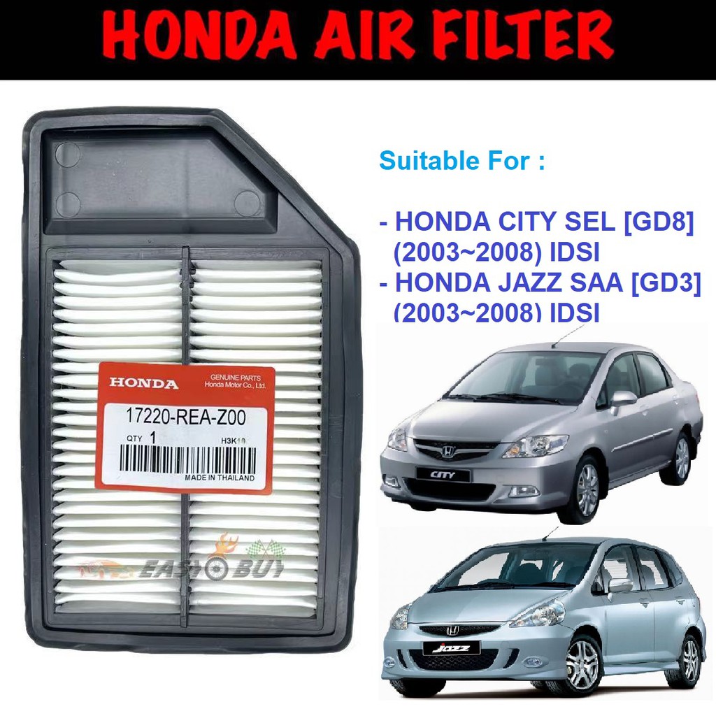 ไส้กรองอากาศเครื่องยนต์ Honda City SEL GD8 IDSI / JAZZ SAA GD3 (2003-2008) 17220-REA-Z00 17220-REA