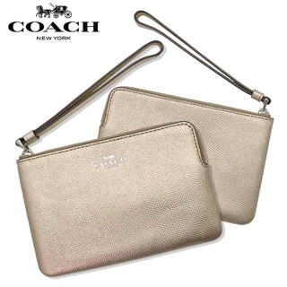 Valensia กระเป๋า กระเป๋าตังค์ COACH WOMEN Crossgrain Metallic Corner Zip  F21070