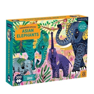 Mudpuppy – 300 pieces Scene Puzzle ลาย Asian Elephants