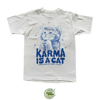 เสื้อยืด ลาย VINTAGE KARMA IS CAT, CAT LOVERS, BY TAYLOR SWIFT MIDNIGHT ALBUM LYRIC STYLE