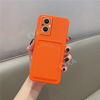 เคสโทรศัพท์มือถือ ซิลิโคน ป้องกันเลนส์กล้อง พร้อมช่องใส่บัตร สําหรับ OPPO Reno8 Z 5G Reno8Z