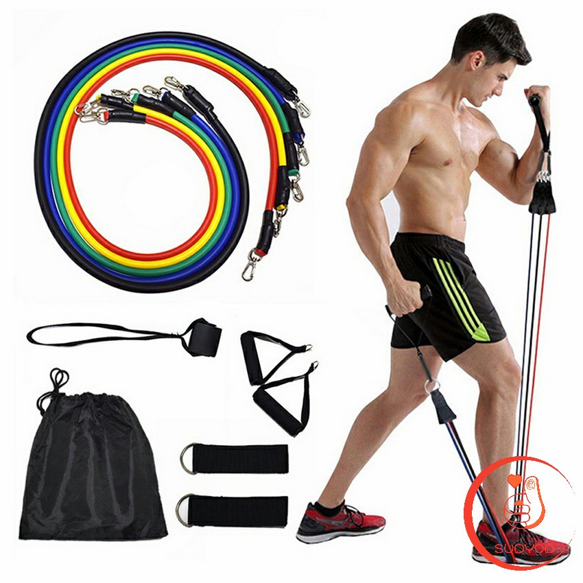 [A704] ยางยืดกล้ามเนื้อ ออกกำลังกาย ครบชุด  ยางยืด สายแรงต้าน  สร้างกล้ามเนื้อ Fitness pull rope