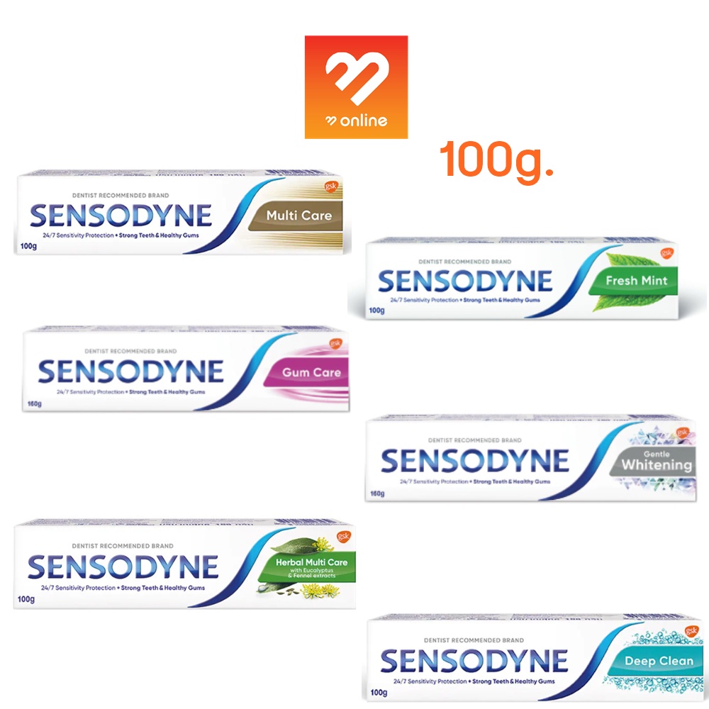 100g. Sensodyne Herbal  Multi Care Fresh Mint Deep Clean Gum Whitening เซ็นโซดายน์ ยาสีฟัน ลดเสียวฟั