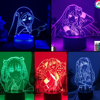 Kakegurui Night Light โคมไฟ Led Jabami Yumeko เปลี่ยนสีได้สําหรับตกแต่งบ้านห้องนอน