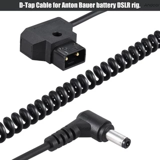 Andoer คอยล์อะแดปเตอร์ขยายสายเคเบิล 98 ซม. 38.5 นิ้ว D-Tap 2Pin ตัวผู้ เป็น Dc 5.5 * 2.1 มม. แบบเปลี่ยน สําหรับแบตเตอรี่ V-Mount Dsl