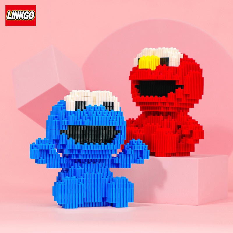 ตัวต่อนาโน Linko ชุด Sesame Street เอลโม่ คุกกี้มอนสเตอร์ ประมาณ 415 ชิ้น ของเล่น ของฝาก ของสะสม ของ