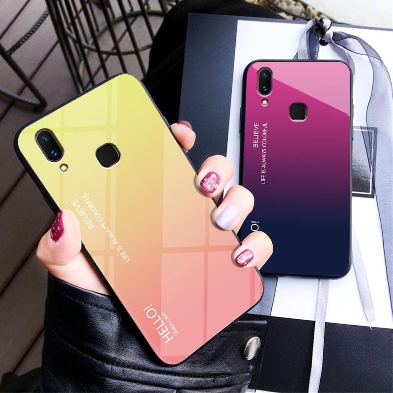 For Vivo V11i V11 Pro Z3i case Colorful Gradient Hard Case Luxury Gradient Soft frame case