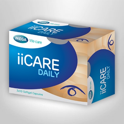 หมดอายุ 2024 Mega iicare daily 30 capsules 1 กล่อง เมก้า ไอแคร์ อาหารเสริมบำรุงสายตา