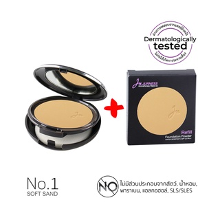 JURNESS Aromatherapy Foundation Powder SPF 25 PA++ตลับจริง + รีฟิล No.1 Soft Sand