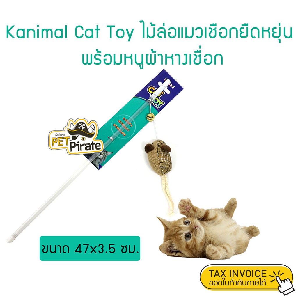 Kanimal Cat Toy ของเล่นแมวยอดฮิต ไม้ล่อแมว เชือกยืดได้ เด้งหนูผ้าติดกระดิ่ง ก้านเหวี่ยง ชวนเล่น ทาสแมวไม่ควรพลาด !!