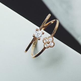 แหวนคู่แหวนคู่เปิดหญิง Rose Gold แหวนเพชร แหวน เครื่องประดับ#J047