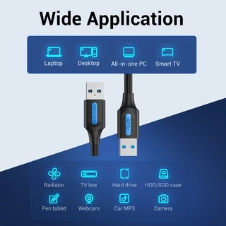 Vention สาย USB 3.0 A-to-A แรงสุด 5Gbps สำหรับถ่ายโอนข้อมูลเร็วและชาร์จอุปกรณ์