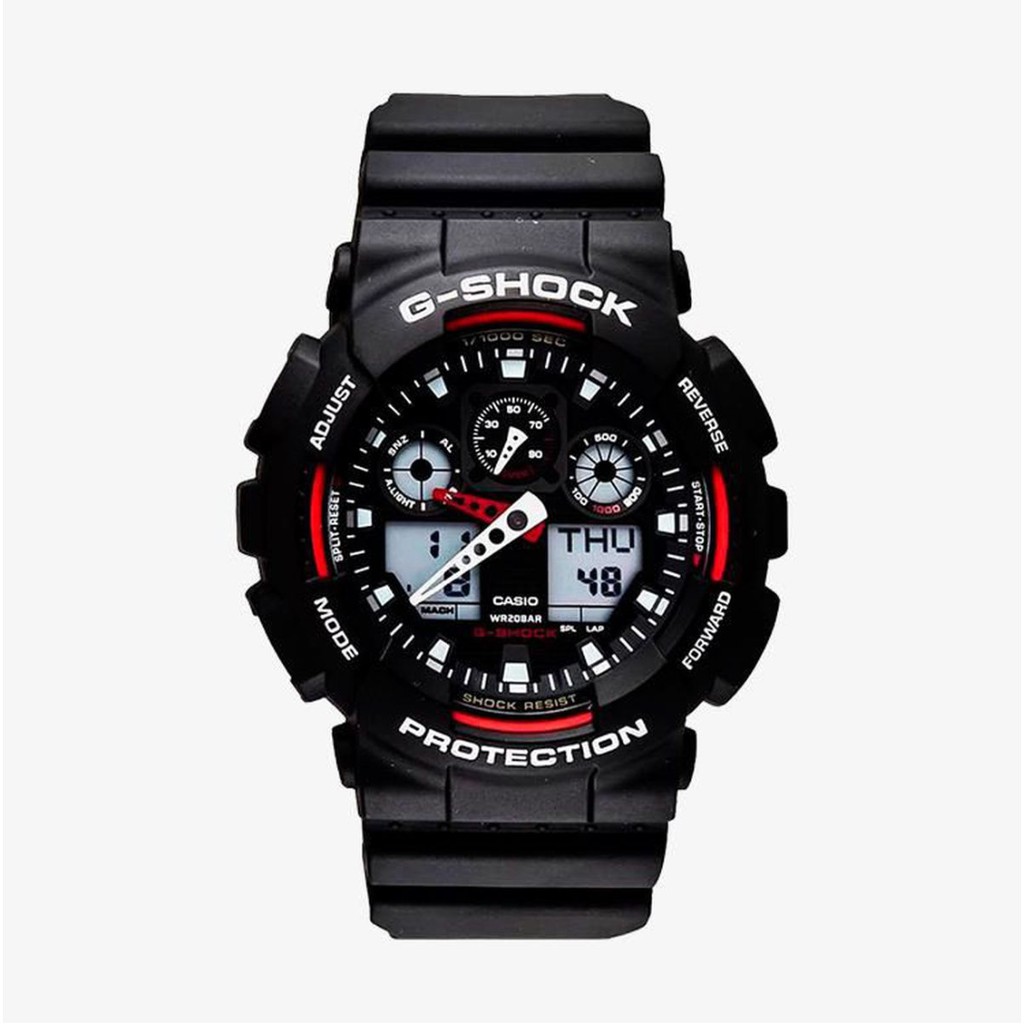 G-Shock นาฬิกาข้อมือผู้ชาย Casio G-Shock Red Dial - Black รุ่น GA-100-1A4DR