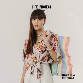 [LIFEPROJECTBKK] FRONT BOW SHIRT - FREESIZE เสื้อเชิ้ตฮาวายผ้าดี ด้านหน้าเป็นโบว์ผูก มี 8 ลาย น่ารักมาก