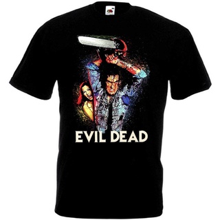 เสื้อยืดคอกลมเสื้อยืด พิมพ์ลายโปสเตอร์ Evil Dead V.2 สไตล์ฮิปฮอป สีดํา ขายดีS-5XL