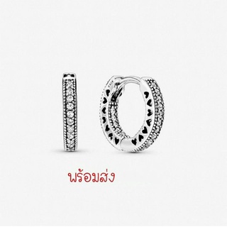 Pandora silver earrings ต่างหูห่วงเพชร