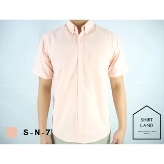 คอปก/แขนสั้น (สีอ่อน) M/L/XL ผ้า OXFORD - SHIRT LAND เสื้อเชิ้ตผู้ชาย Short Sleeve Collar Shirt