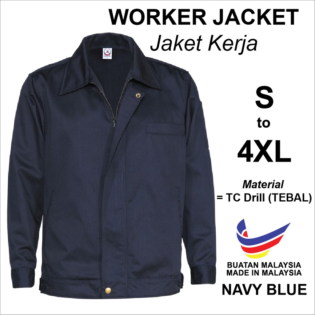 เสื้อแจ็คเก็ตคนงาน Navy Blue Technical Lab Jacket Workshop Workwear Jacket