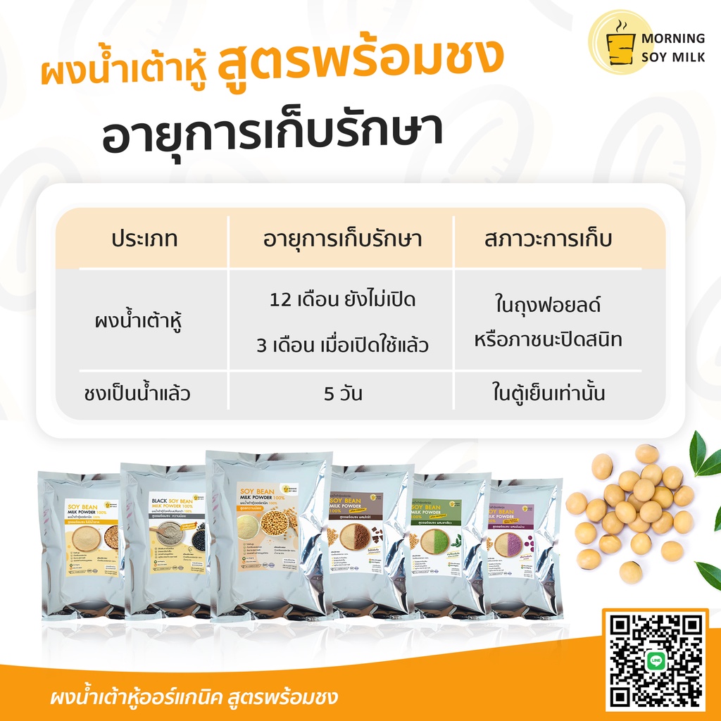 น้ำเต้าหู้ผง สูตรพร้อมชง ไม่มีน้ำตาล 500g ผงถั่วเหลือง น้ำเต้าหู้พร้อมดื่ม ซอง[ชงแล้วเหมือนน้ำเต้าหู้ต้มสด] ชงได้ 20แก้ว - รูปที่ 4