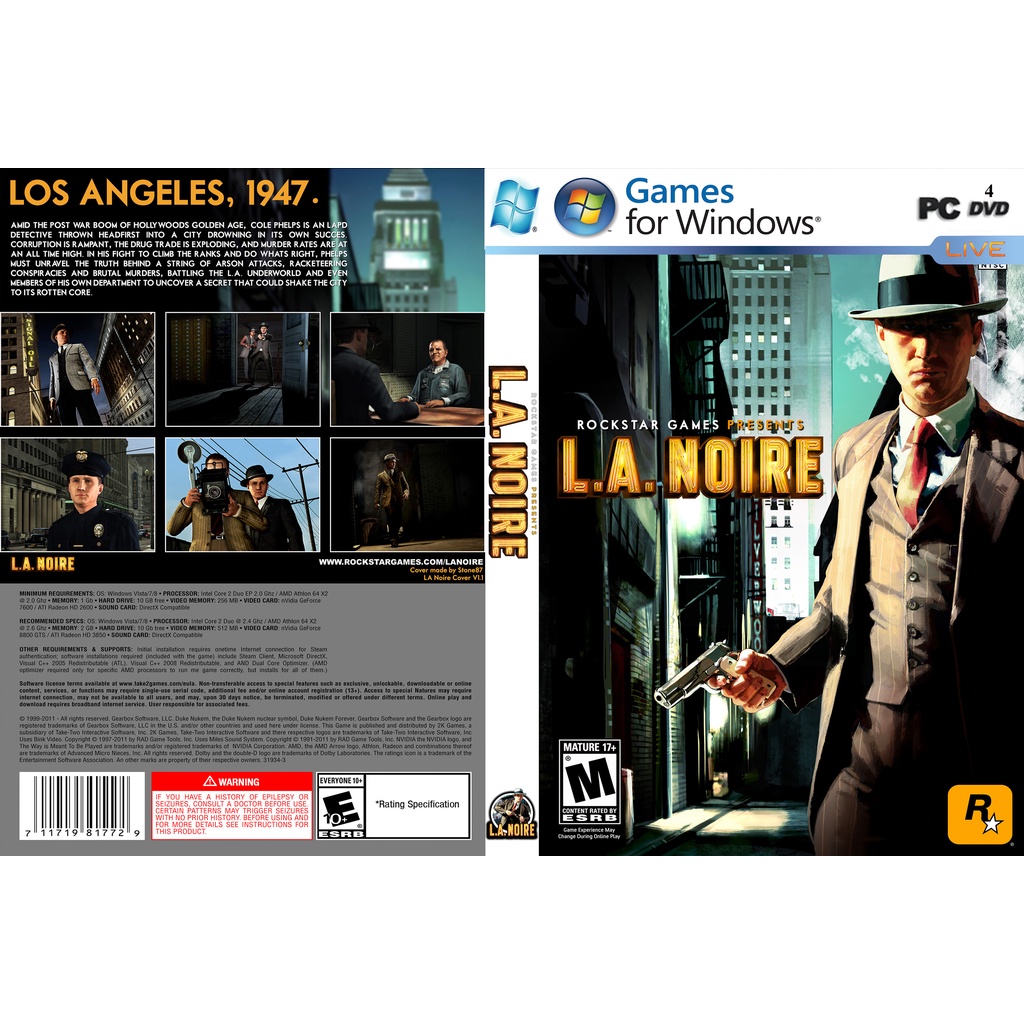LA Noire PC GAME [ปิดไลน์ INSTALLATION]