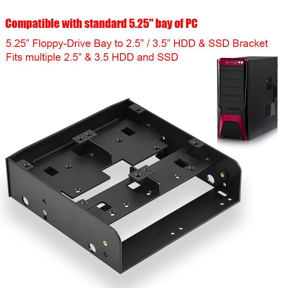 5.25" to 3.5" 2.5" HDD/SSD Hard Drive Tray PC Case Bay ...