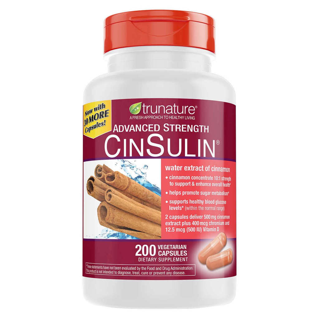 Exp.11/2024) Trunature Cinsulin 200 เม็ด ควบคุมระดับน้ำตาลในเลือด ด้วยสมุนไพร จากUSA #2