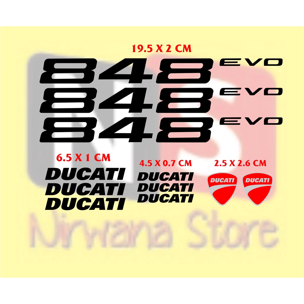 DUCATI 848 evo สติ๊กเกอร์ตัดสติ๊กเกอร์โลโก้ ducati