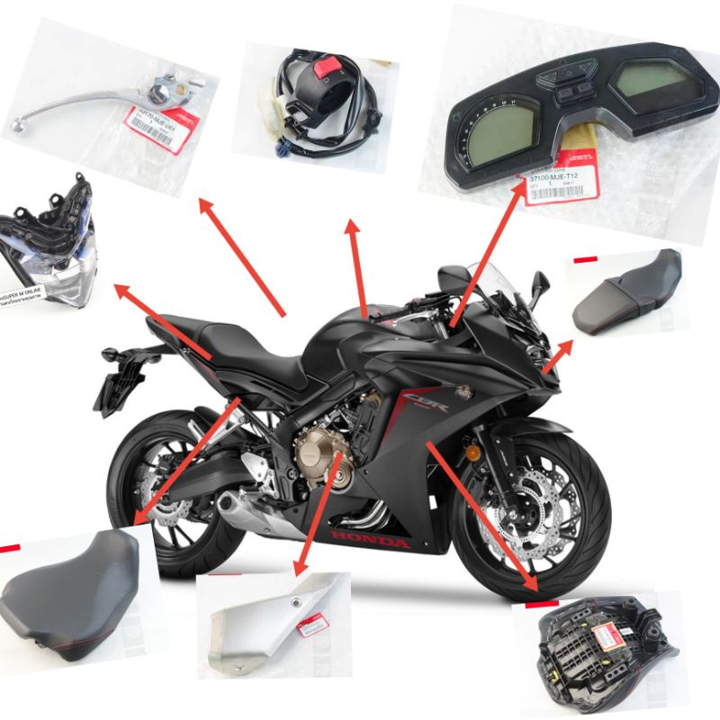 อะไหล่แยกชิ้นเบิกศูนย์ไทย 100%honda CBR650Fแฟริ่งรถบิ๊กไบค์ cb650f อะไหล่รถบิ๊กไบค์ทุกรุ่นบังโคลนหน้