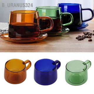 B_Uranus324 แก้วกาแฟใส บอโรซิลิเกต 250 มล. พร้อมหูจับ