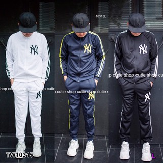 Set Sport Jacket 2 ชิ้น เสื้อแจ็คเก็ตสกรีนแบรนด์หน้า-หลัง ตีแถบ 2 เส้น