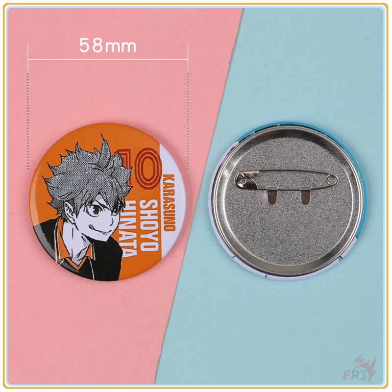 ◑ ป้ายดีบุกคอสเพลย์ ตัวละครอนิเมะ Haikyuu!! ◐ อุปกรณ์เสริมกระเป๋าเป้สะพายหลัง เข็มกลัด 58 มม. 1 ชิ้น (10 แบบ)