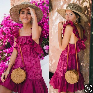 พร้อมส่ง-Kira Dress​ ชุดนี้สวยคุ้มค่า​ เนื้อผ้าฉลุลูกไม้ทั้งชุด​ สีชมพูช้อกกิ้งพิ้งพรีเมี่ยม​ ดีเทลเริส