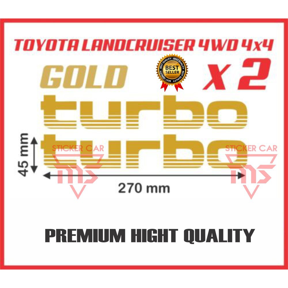 สติ๊กเกอร์ TOYOTA LAND CRUISER VX 80 OEM PREMIUM TURBO 2 ชิ้น