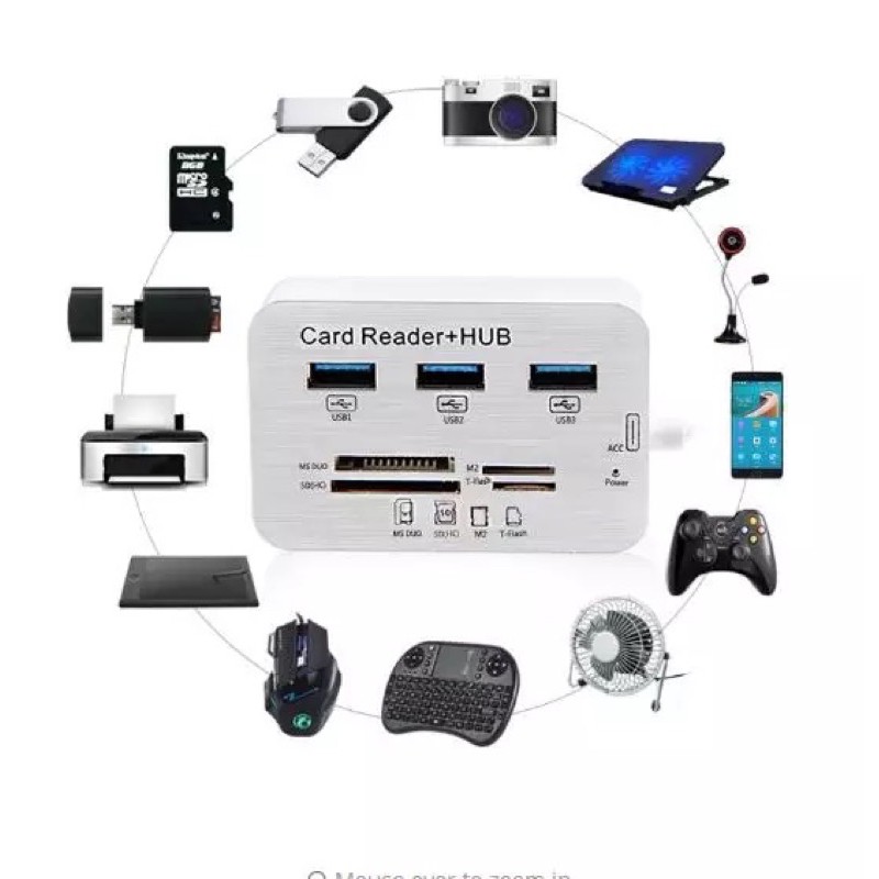 ฮับ USB 3.0 / USB 2.0 HUB Splitter 3 พอร์ต HUB 2.0 หลาย SD/TF speed Card ReaderสำหรับPC แล็ปท็อป Mic