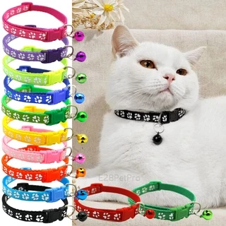 ปลอกคอแมว ปลอกคอสุนัข พิมพ์ลายรอยเท้าสัตว์เลี้ยง 12สีน่ารัก เลือกสีได้ C014