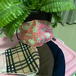 หน้ากากอนามัย แบบผ้า ซักได้ ผ้า cotton 100% ด้านในเป็นผ้า มัสลิน