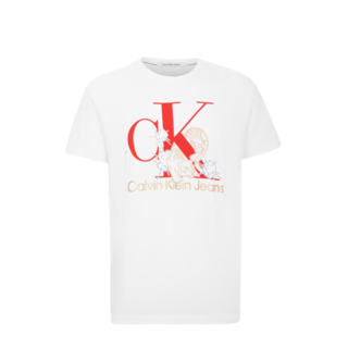 Calvin Klein เสื้อยืดผู้ชาย เสื้อผู้ชาย เสื้อยืดแขนสั้นชายรุ่น J319935 YAF สีขาว