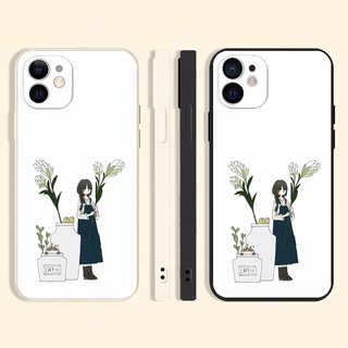 สาวจัดดอกไม้ เคสไอโฟน 8พลัส  7 8 plus se2020 12 11 pro case เคสมือถือ iPhone 13 pro max Xr Xs X max flower girl cover