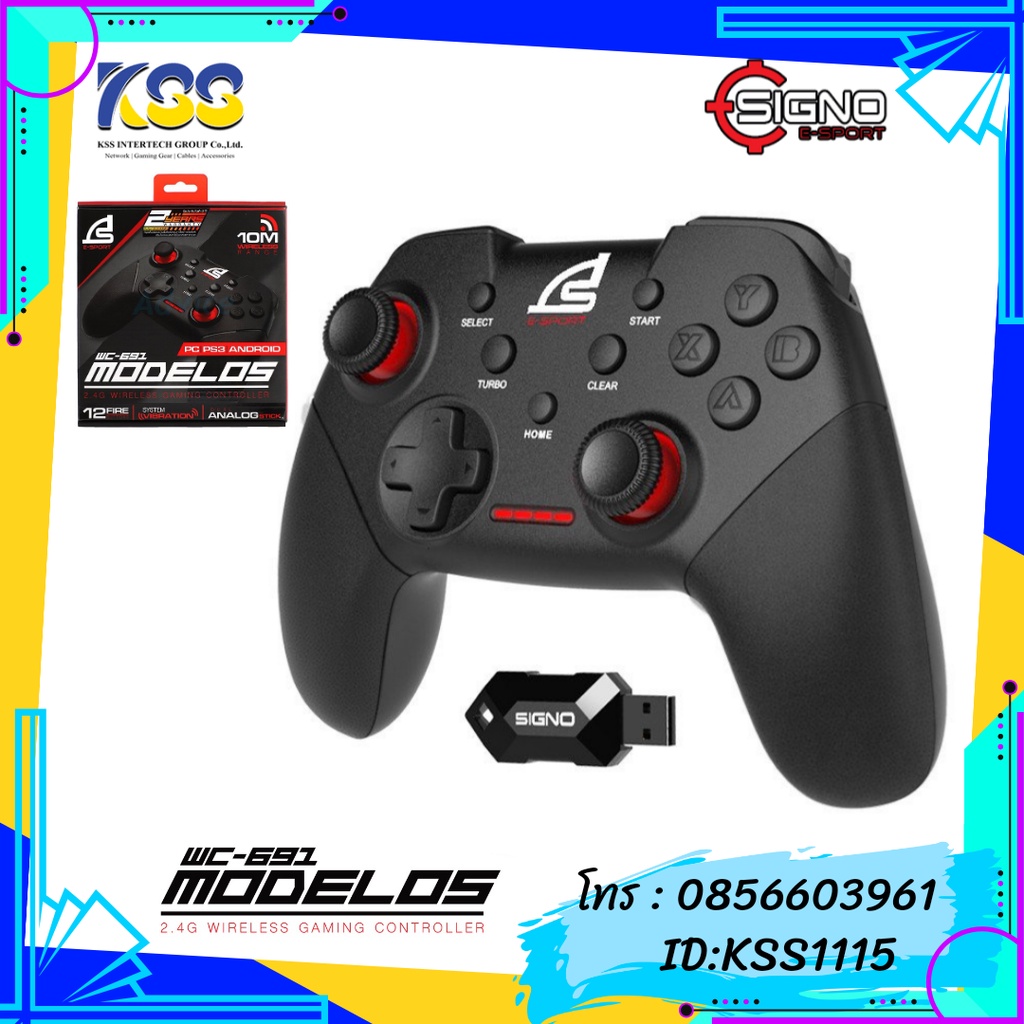 SIGNO E-SPORT รุ่น MODELOS WC-691 2.4G WIRELESS GAMING Controller