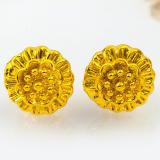 TANITTgems ต่างหูเนื้อทองเหลืองแท้24Kgpลายดอกไม้พร้อมใบรับประกันสินค้า.