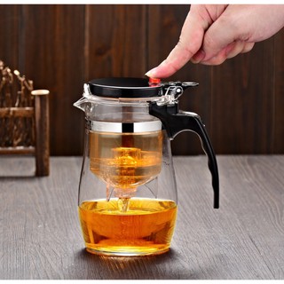 กาน้ำชงชา มีที่กรองสแตนเลส ถ้วยชากา น้ำชา  750ml Glass teapot