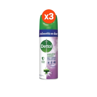 [โค้ดDELT1212ลดเพิ่ม 105.-] Dettol เดทตอล ดิสอินเฟคแทนท์ สเปรย์ กลิ่น ลาเวนเดอร์ 225 มล. X 3 ขวด